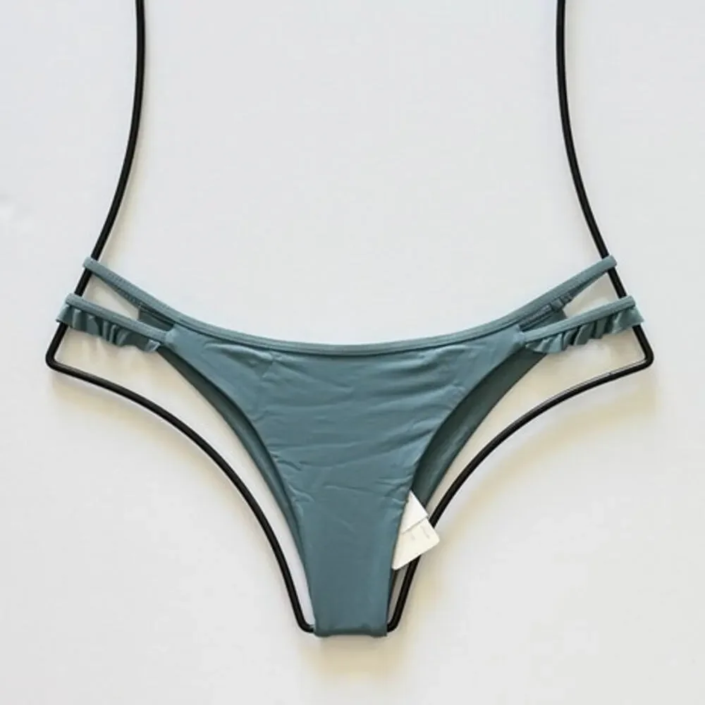 L*Space Swim Zephyr Bitsy Bikini Bottom – Strappy Swimwear - Slated Glass - M